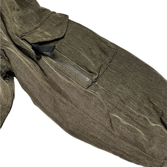 Women’s HELMUT & LANG Olive green high twist nylon bomber jacket size medium - Picture 8 of 14